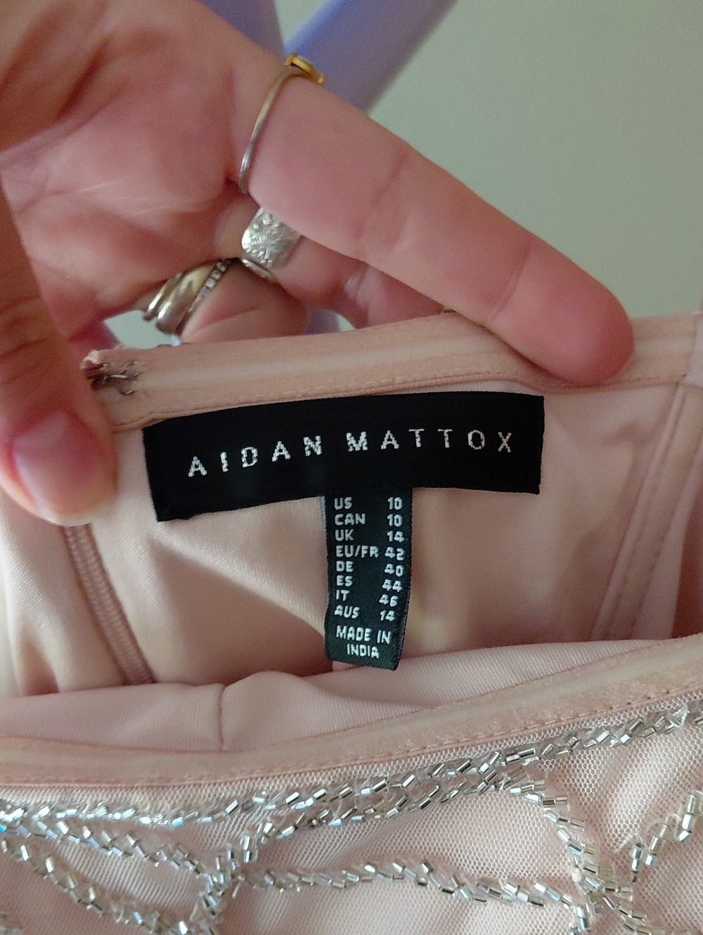 Aidan Mattox Petal Pink Beaded Strapless Dress - Picture 4 of 9